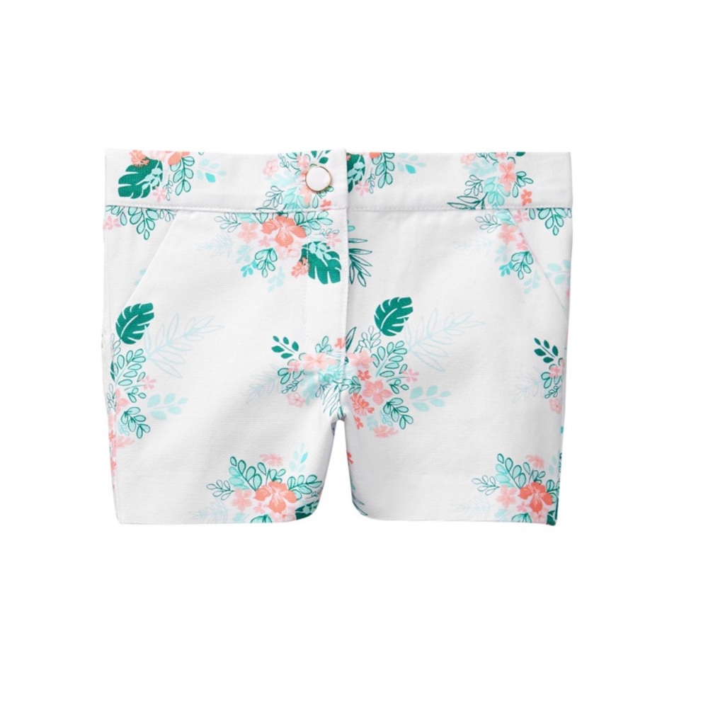 PALM FLORAL CANVAS SHORT